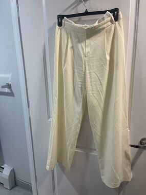 The Frankie Shop Cream Wide-Leg Chinos Unisex